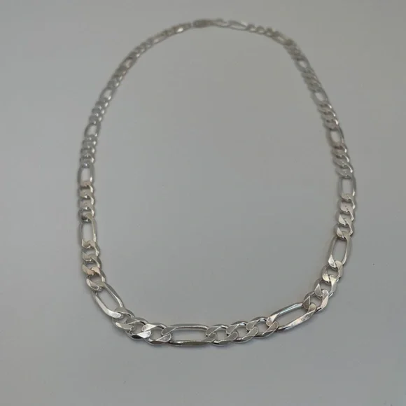 Sterling Silver 7MM Figaro Link 22” Chain Necklace-men or women’s - Picture 5 of 8